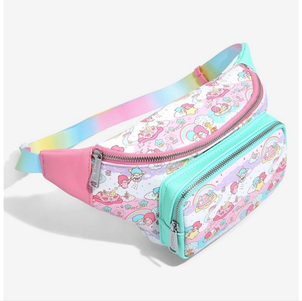 Loungefly Sanrio Little Twin Stars Rainbow Allover Print Fanny Pack - NWT - Picture 2 of 4